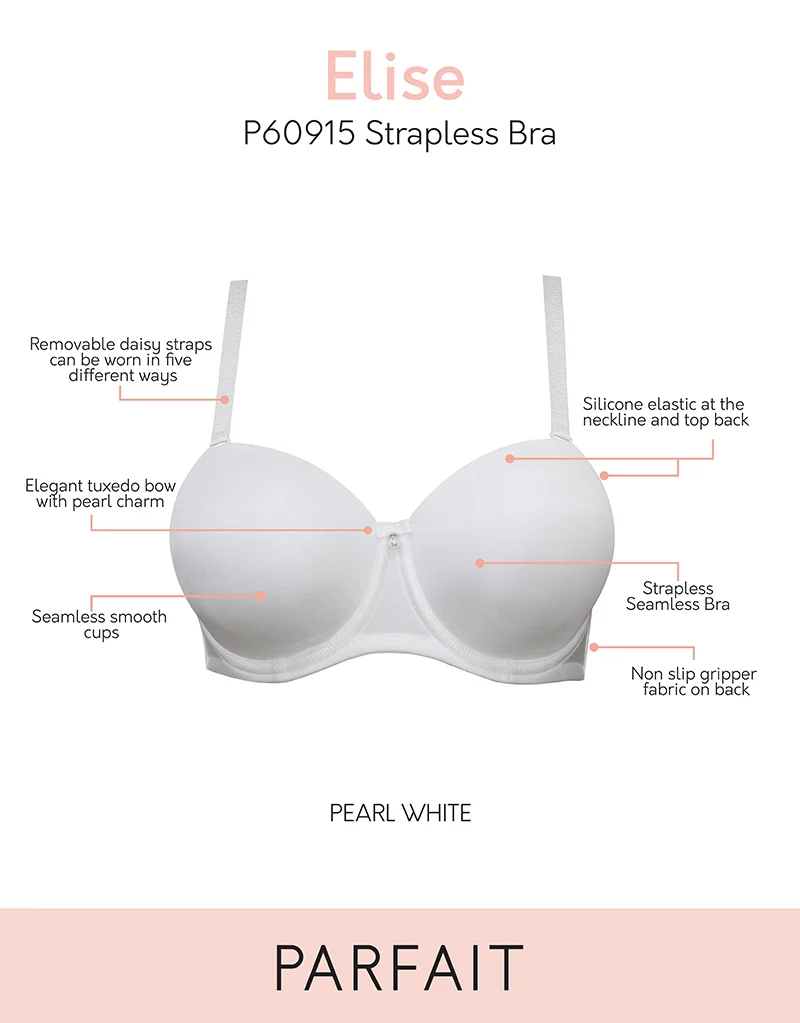 Parfait Elise Strapless Bra Pearl White