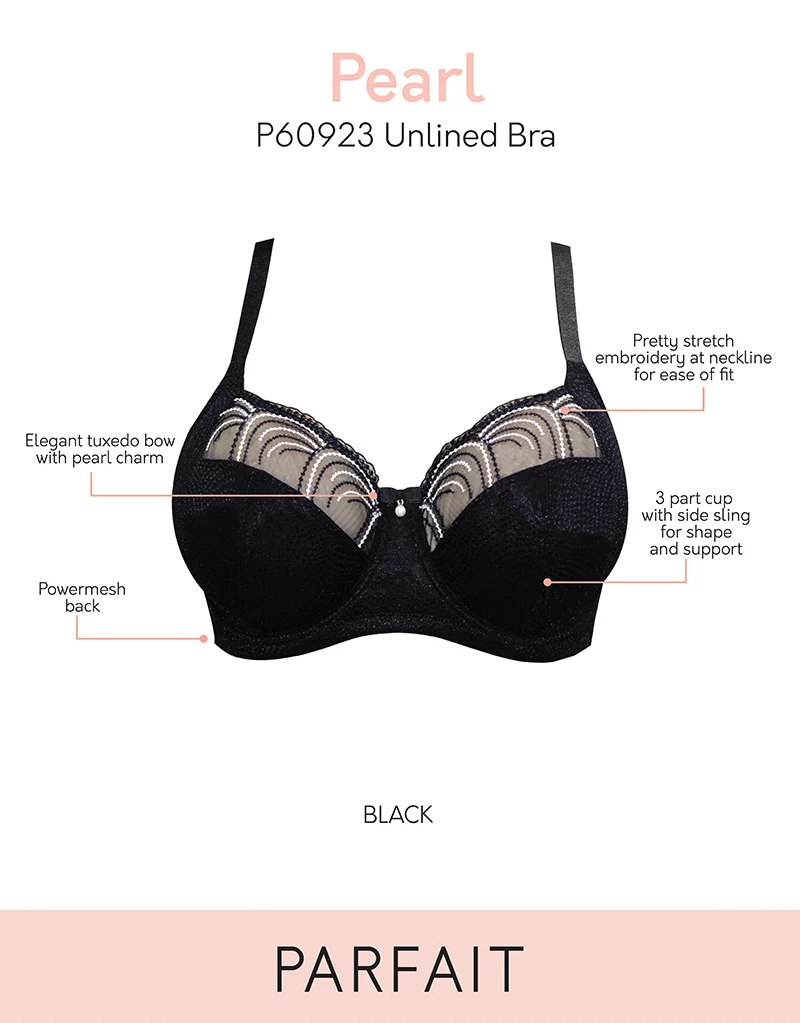 Parfait Pearl Full Cup Side Support Bra Black
