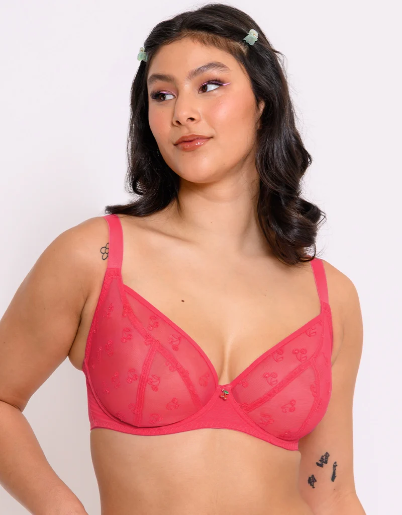 Curvy Kate Cherry Pop Plunge Bra Cherry Glow