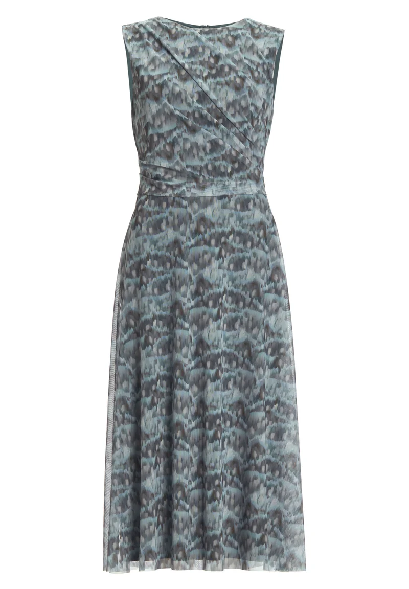 Midi Kleid aus weichem Mesh mit abstraktem Animal Print