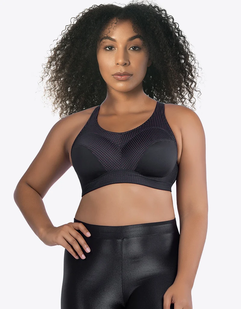 Parfait Power Fit Wired Sports Bra Black/Pink
