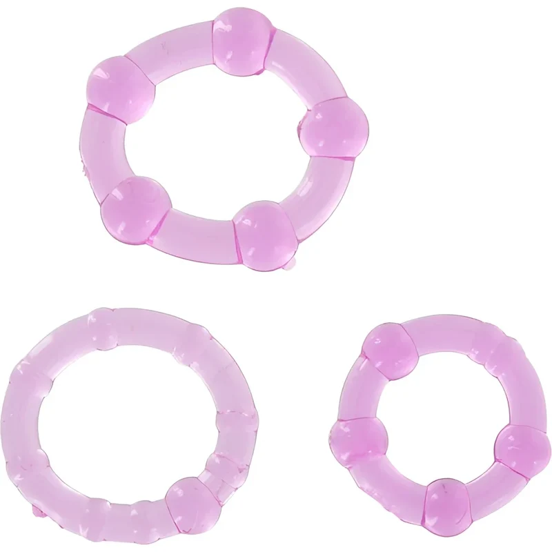 SEVEN CREATIONS - SET AUS DREI LILA PENISRINGEN