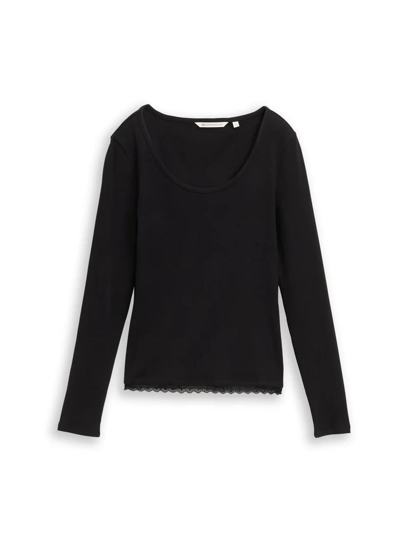 Langarmshirt mit Spitze