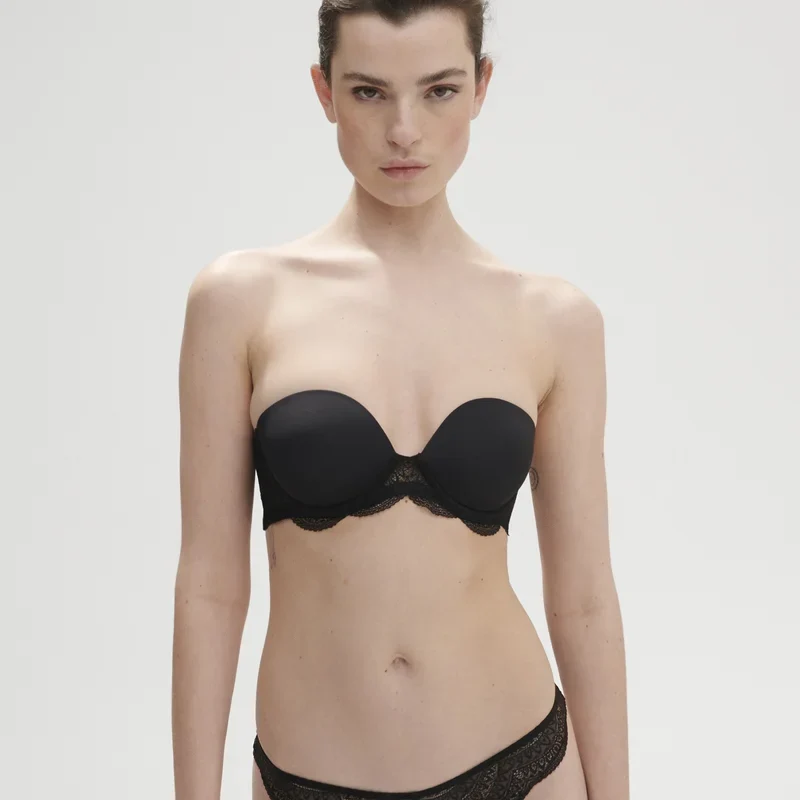 Simone Perele - Karma trägerloser BH mit tiefem Ausschnitt, Schwarz