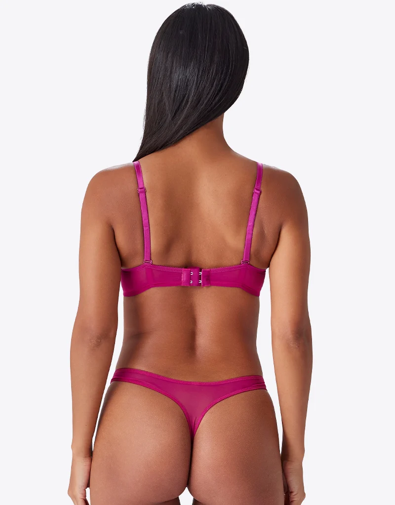 Gossard Glossies Lace Sheer Bra Vivid Fuchsia