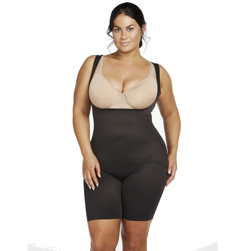 Naomi & Nicole Shapewear - Unglaublich bequemer Torsette-Oberschenkelformer in Schwarz