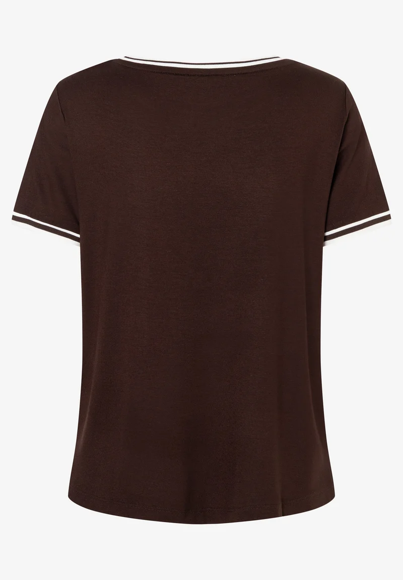 Blusenshirt mit Kontrastabschlüssen