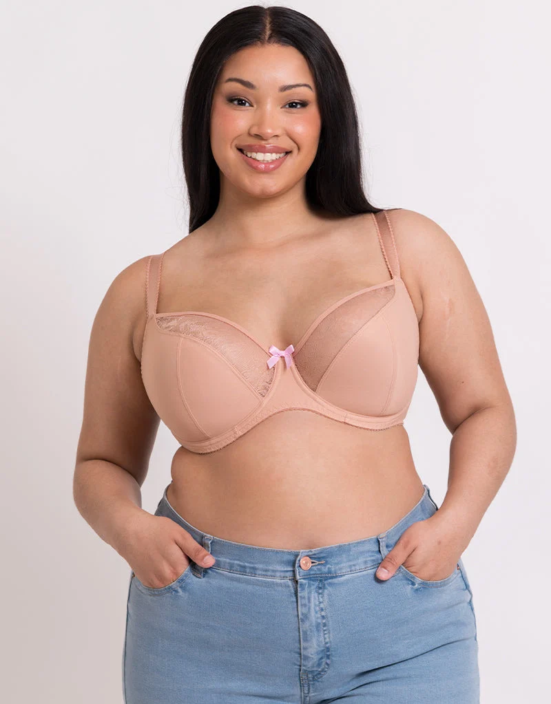 Curvy Kate Moody Bloom Balcony Bra Latte