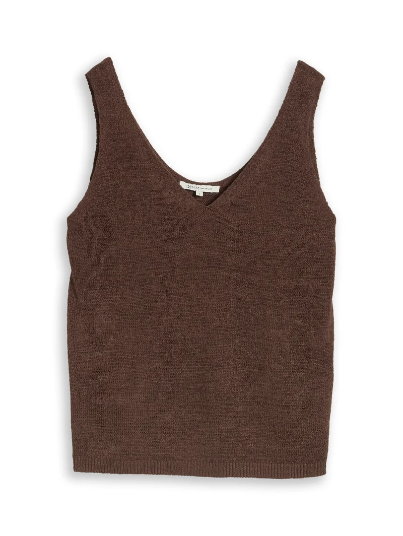 Relaxed Fit Stricktop mit V-Ausschnitt