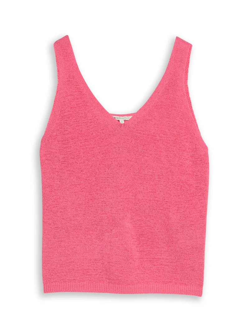 Relaxed Fit Stricktop mit V-Ausschnitt