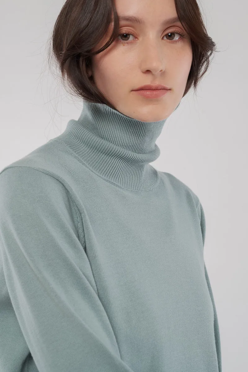 Feinstrick Rollkragen-pullover aus Bio Baumwolle