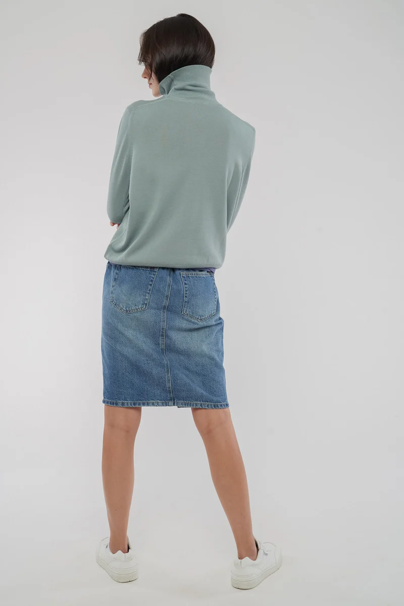 Feinstrick Rollkragen-pullover aus Bio Baumwolle