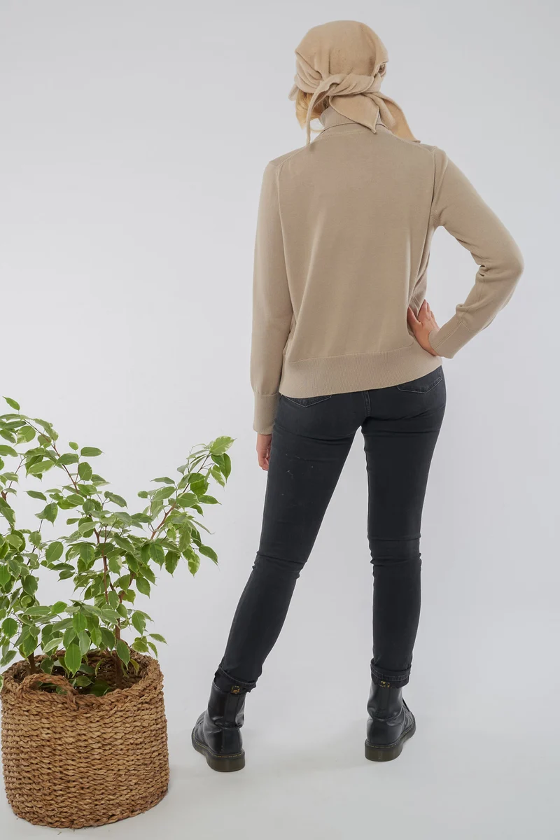Feinstrick Rollkragen-pullover aus Bio Baumwolle