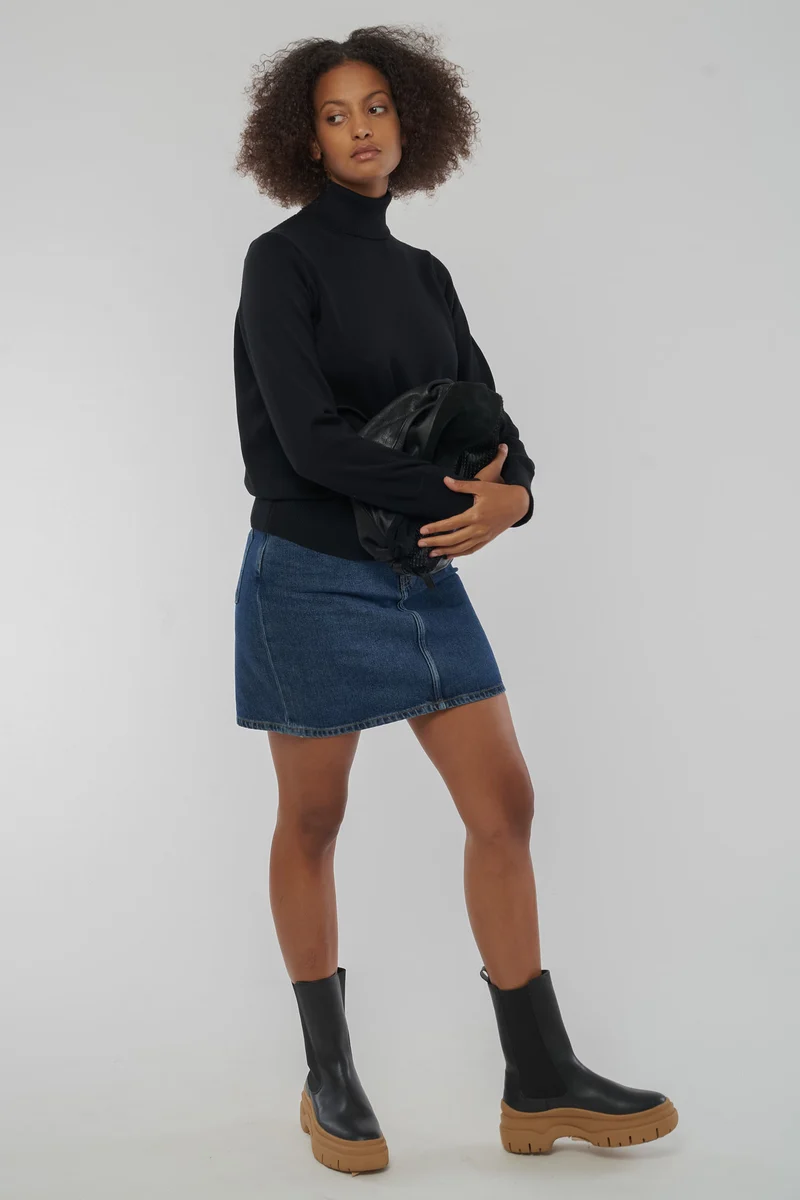 Feinstrick Rollkragen-pullover aus Bio Baumwolle