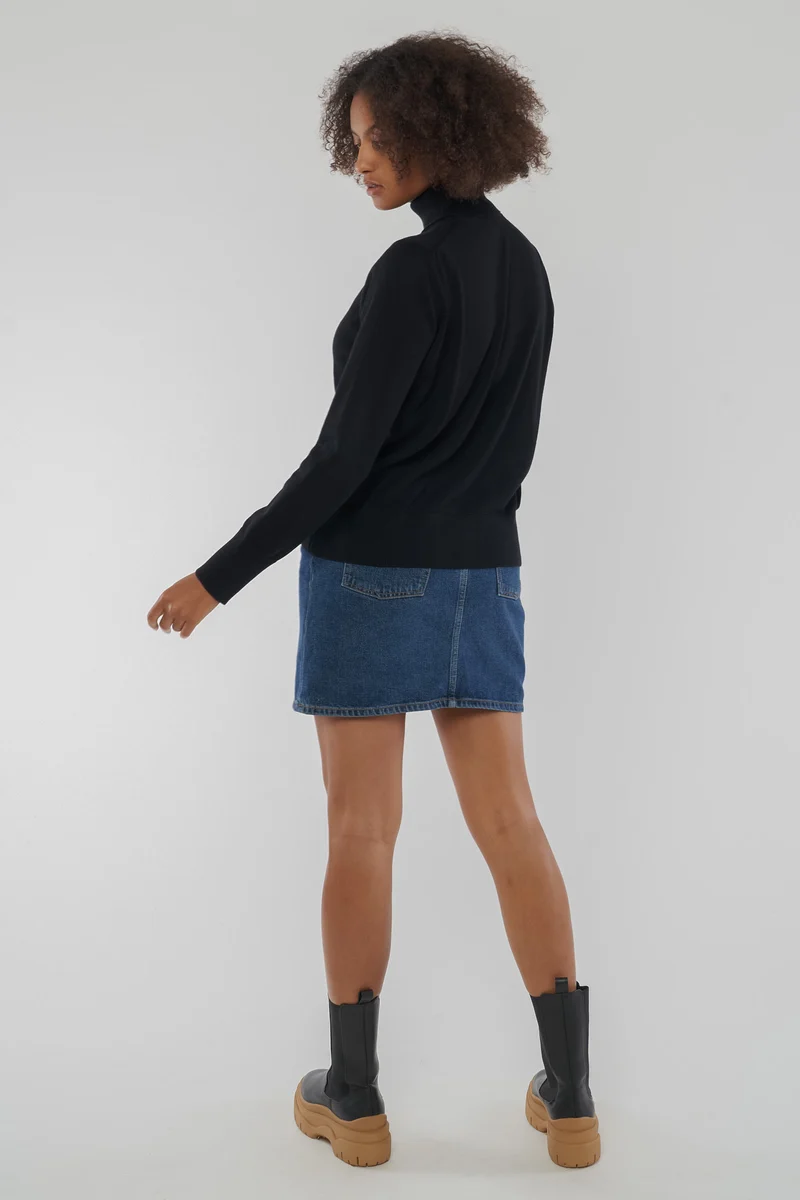 Feinstrick Rollkragen-pullover aus Bio Baumwolle
