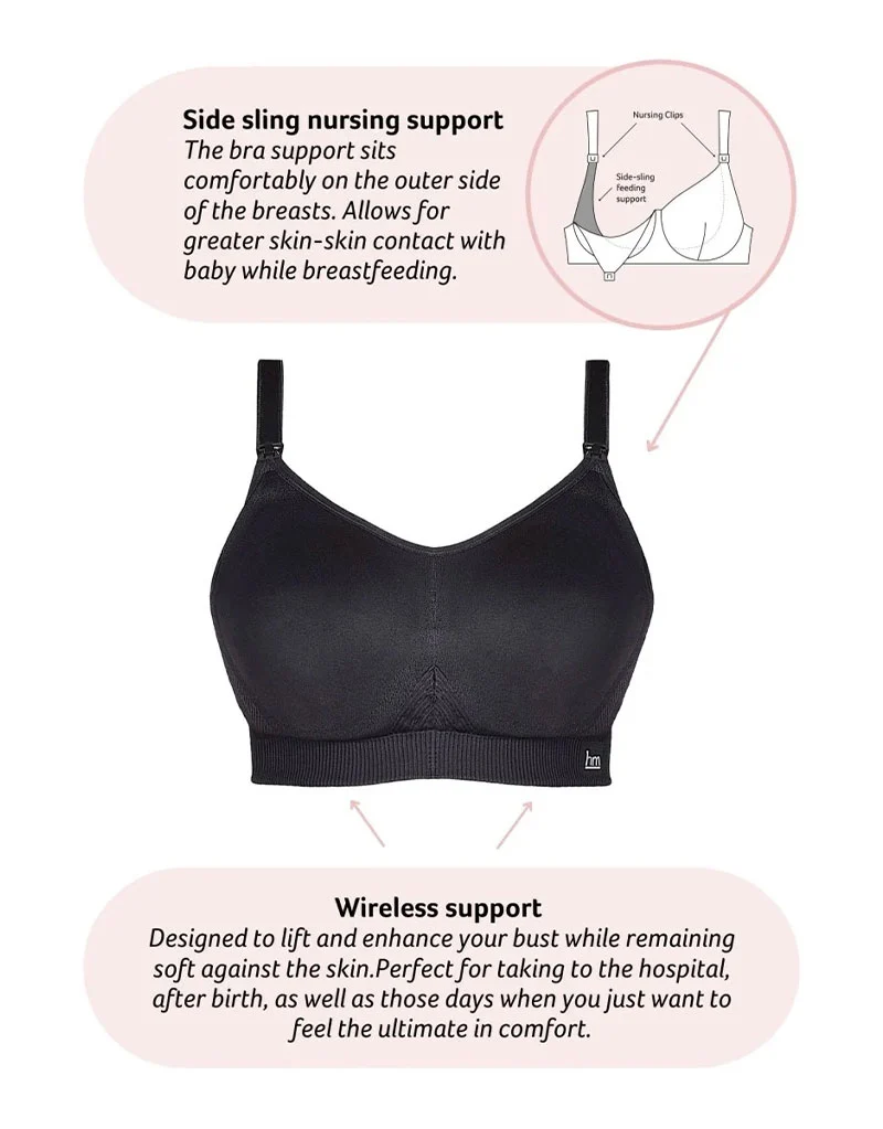 Hot Milk My Everyday Non Wired Nursing Bra Black