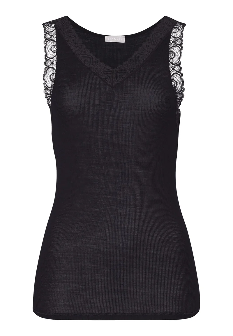 Woolen Lace Tank Top | black 070828-070019