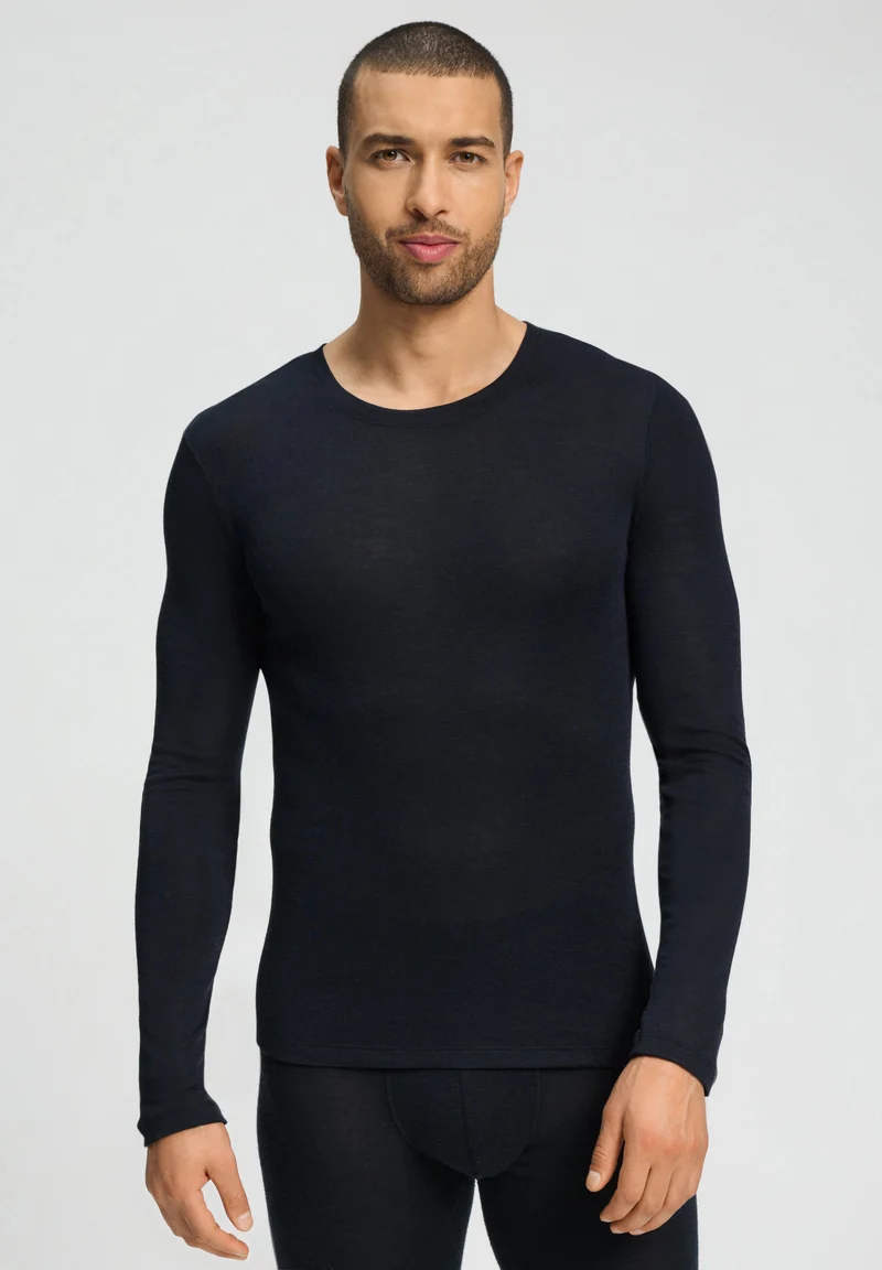 Silk/Cashmere L/SLV Shirt | black 073153-070019