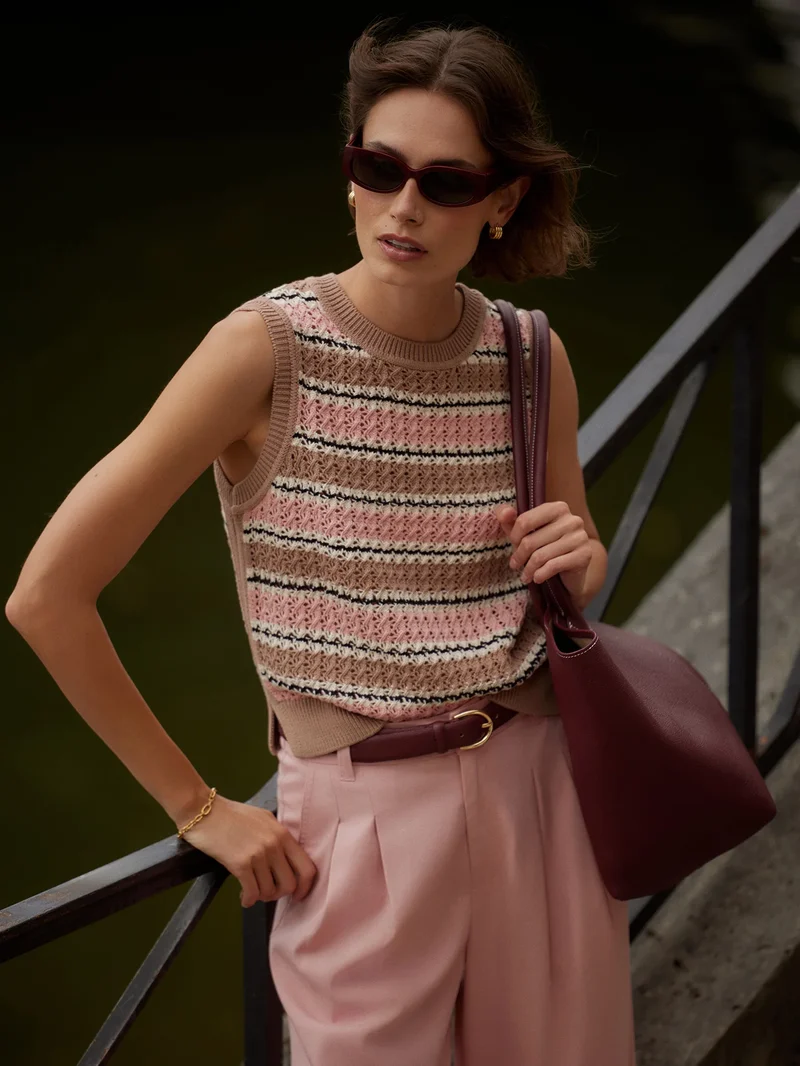 Deeley Stripe Knit Vest