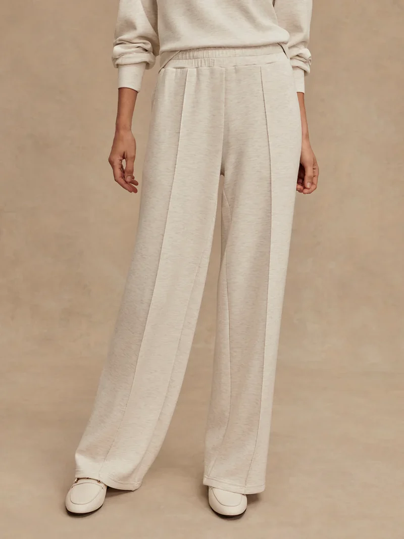 Wide Leg Pant 30" Ivory Marl