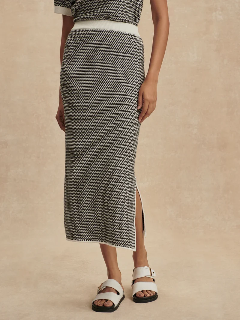 Sinclair Knit Skirt White/Black