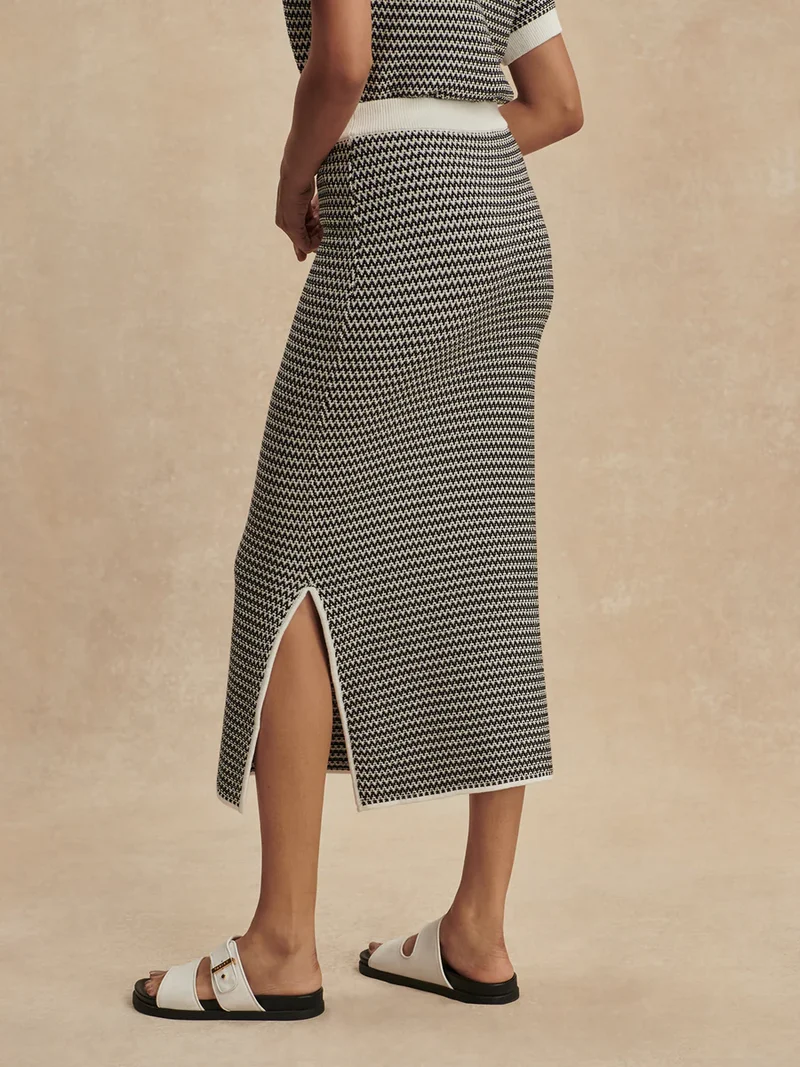 Sinclair Knit Skirt White/Black
