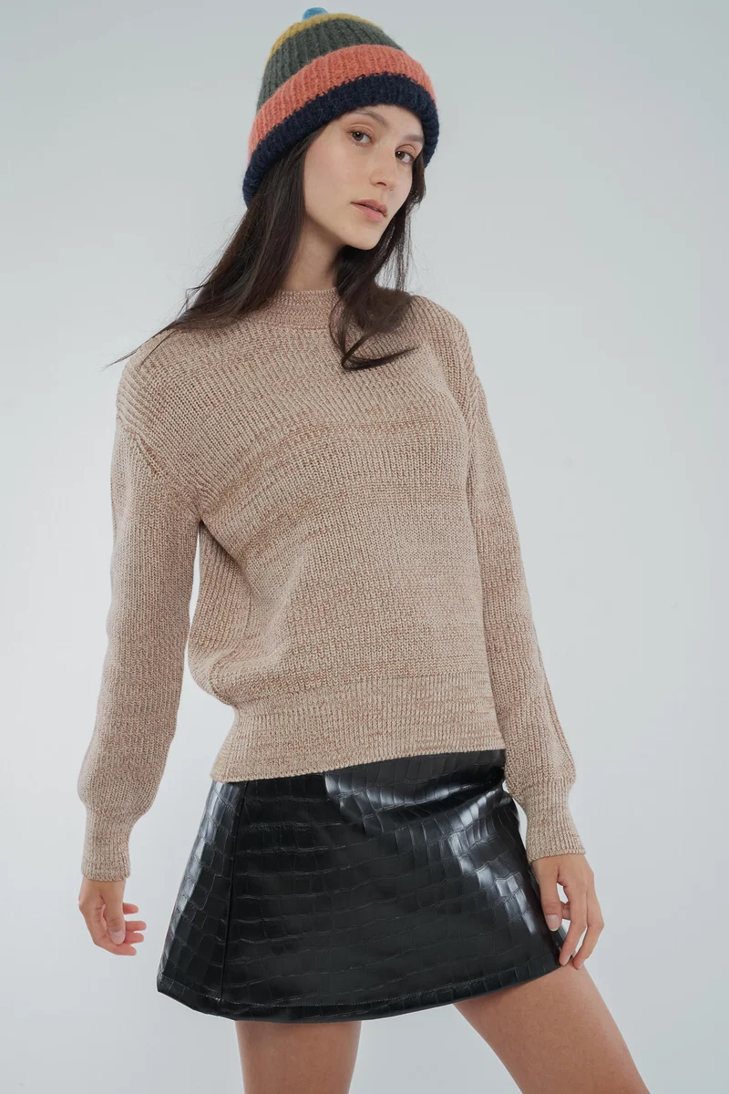 Rippstrick-pullover aus Bio Baumwolle