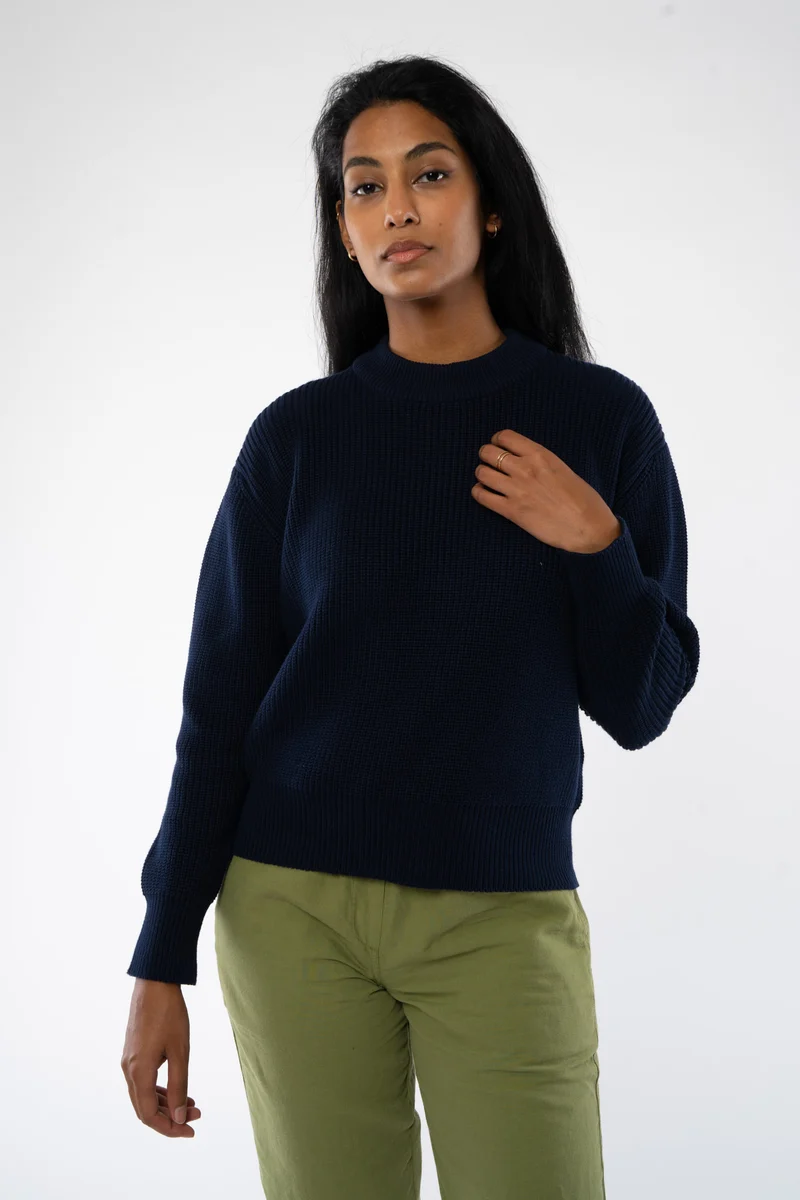 Rippstrick-pullover aus Bio Baumwolle