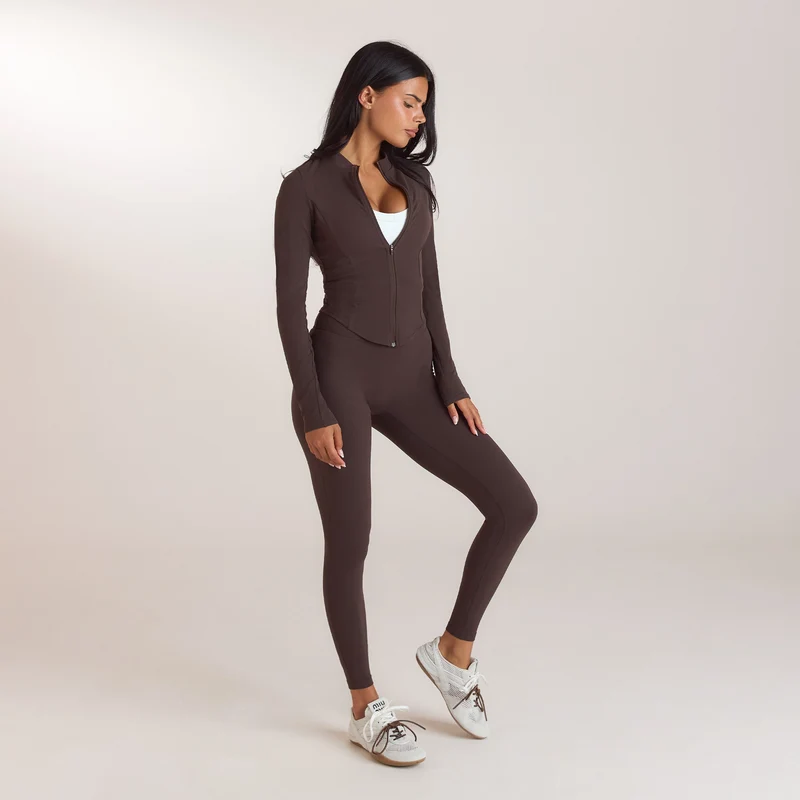 ContourSoft™ Zip-Up Jacke - Dunkle Schokolade