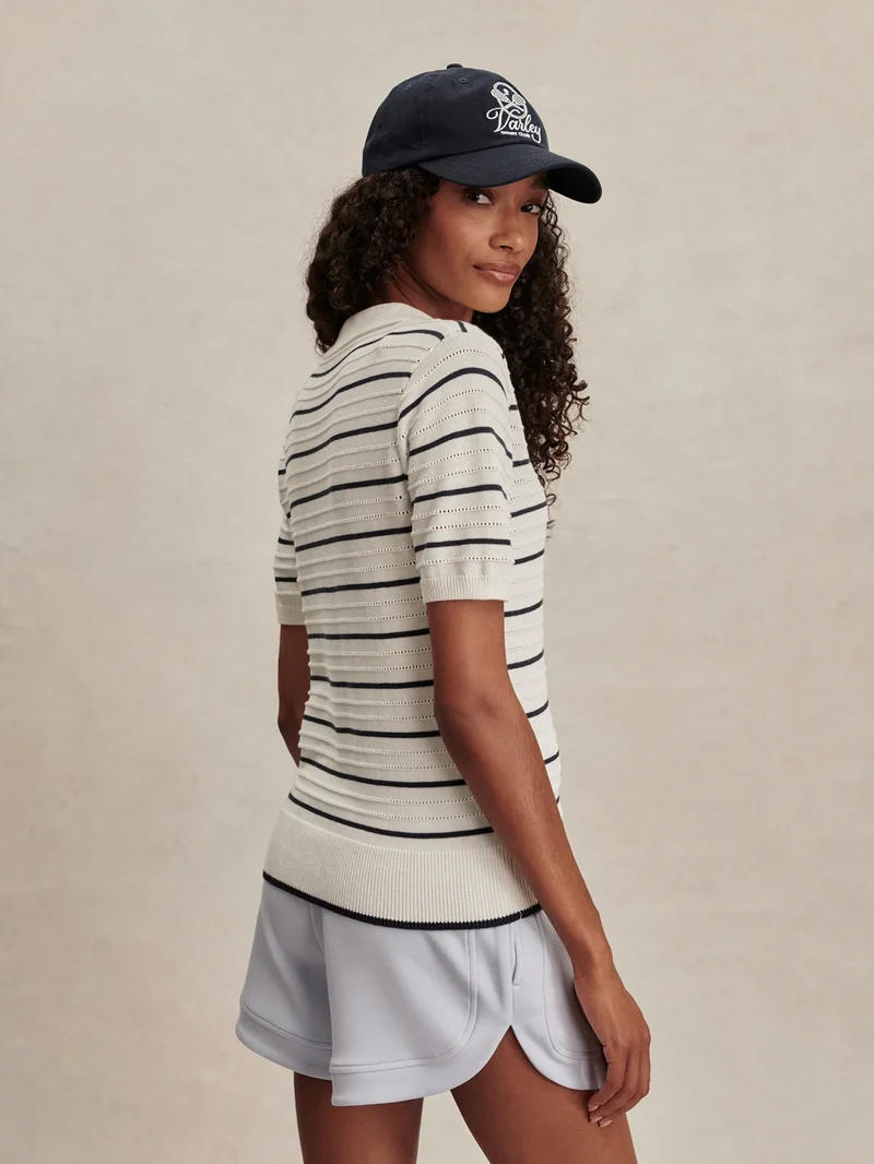 Wren Knit Polo White/Navy