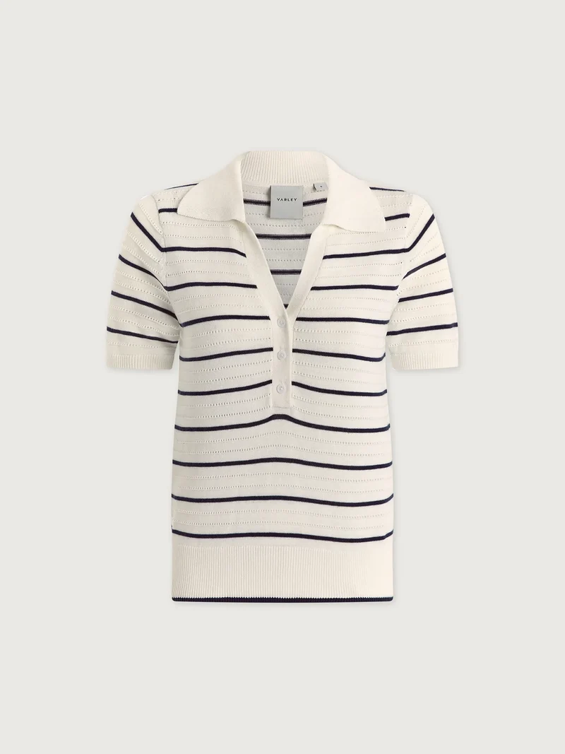 Wren Knit Polo White/Navy