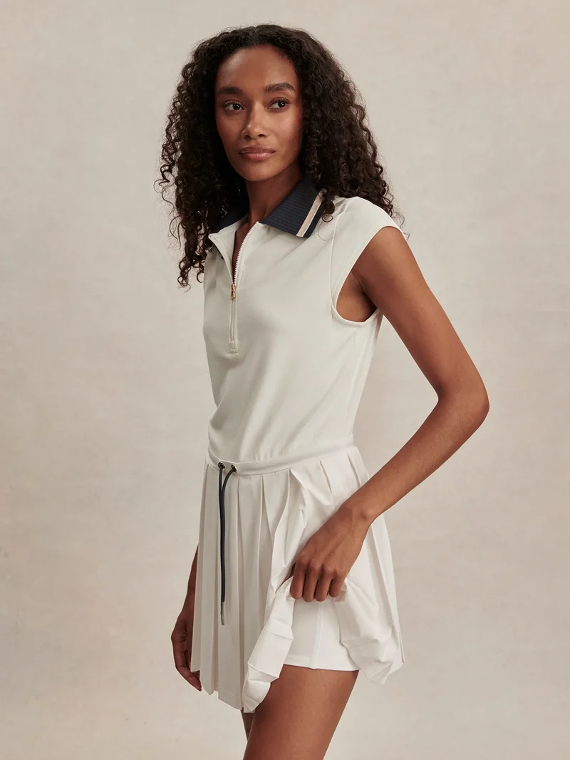 Nico Court Dress White/Navy