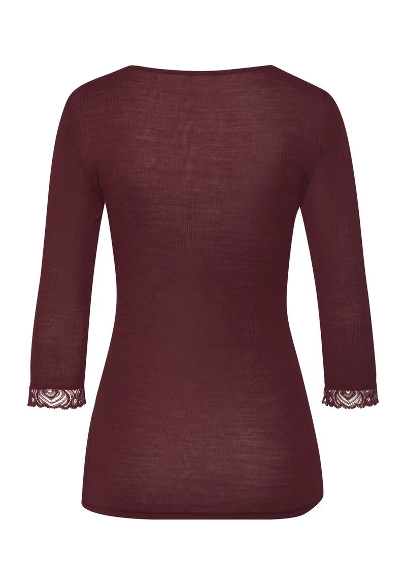 Woolen Lace 3/4 SLV Shirt | vivid brown 070831-072421