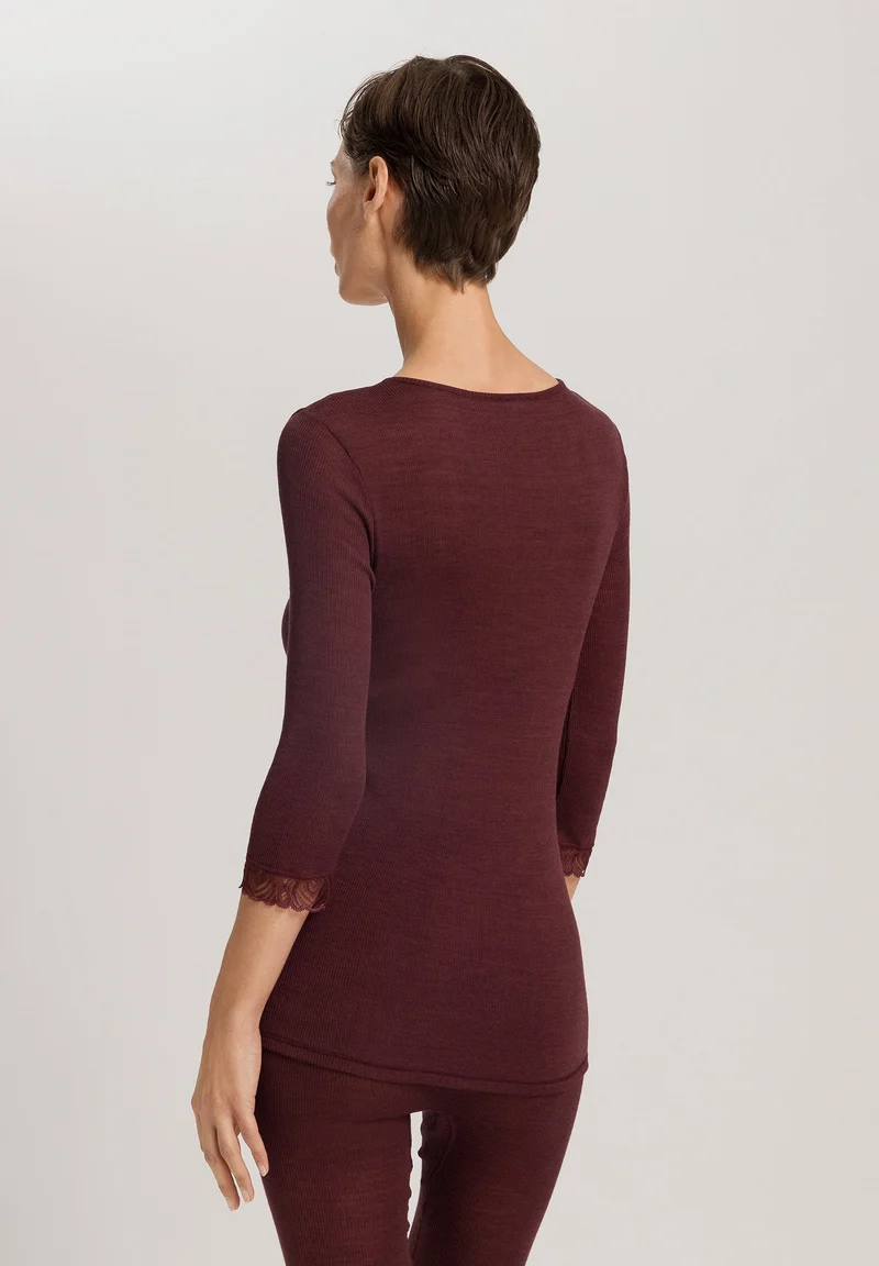 Woolen Lace 3/4 SLV Shirt | vivid brown 070831-072421