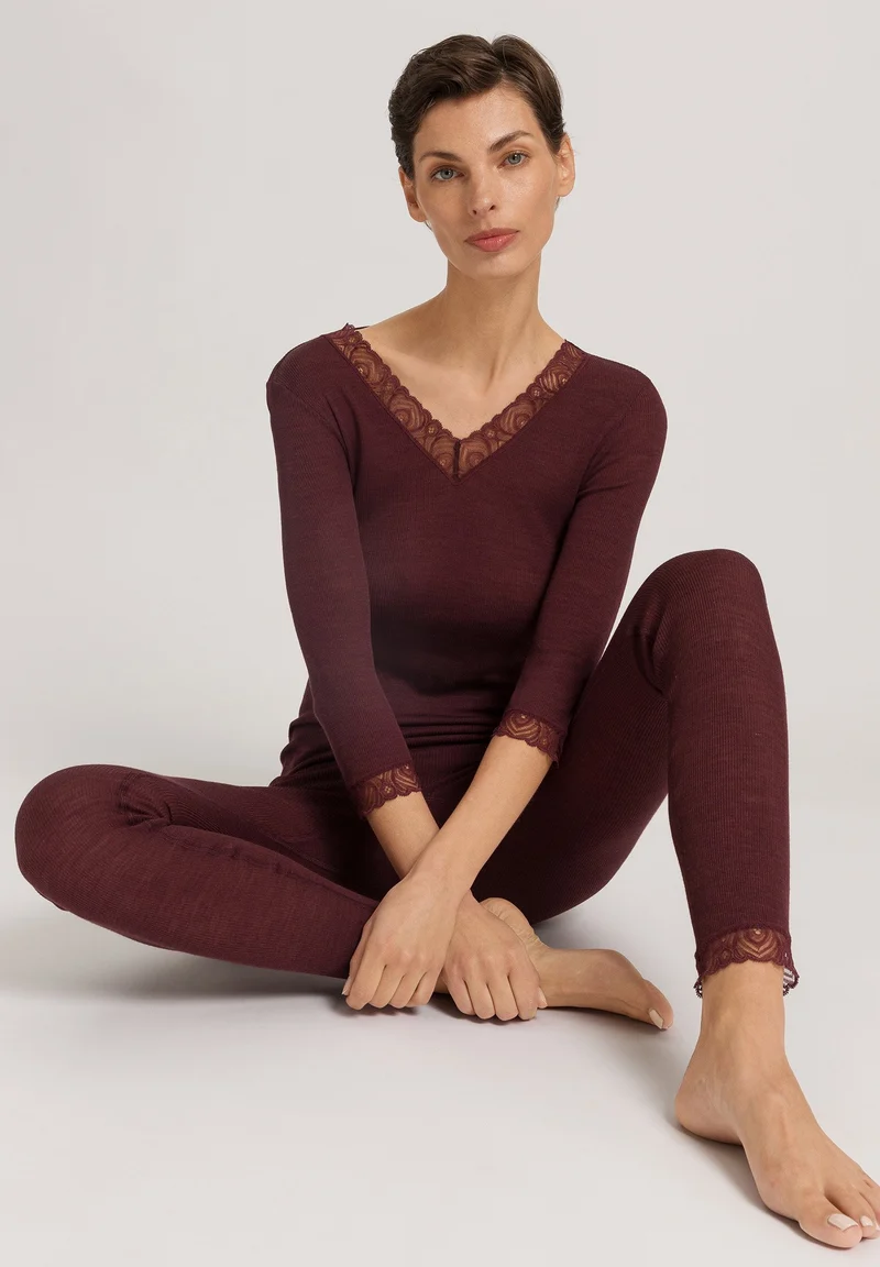 Woolen Lace 3/4 SLV Shirt | vivid brown 070831-072421