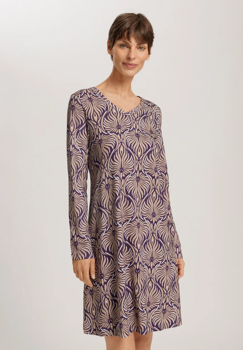 Sleep & Lounge L/SLV Nightdress 95cm | amethyst damask 074847-073049