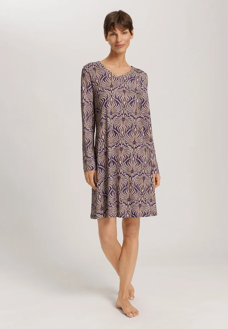 Sleep & Lounge L/SLV Nightdress 95cm | amethyst damask 074847-073049