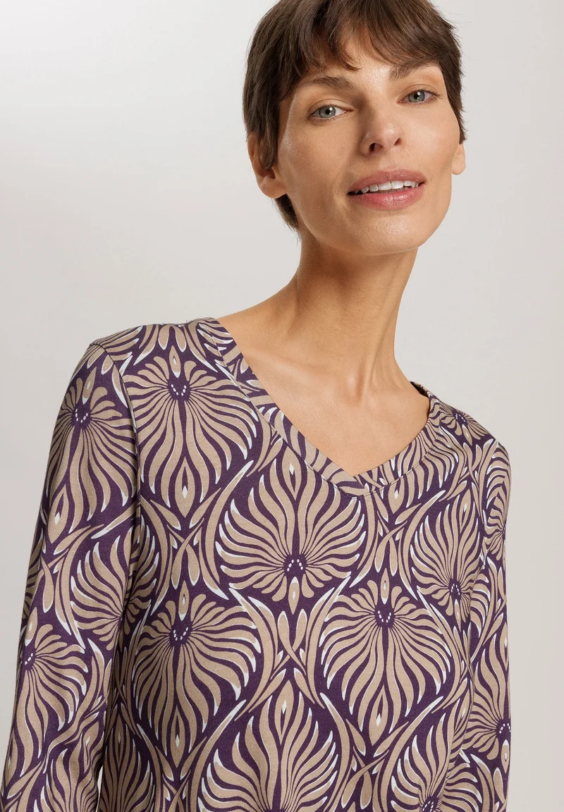 Sleep & Lounge L/SLV Nightdress 95cm | amethyst damask 074847-073049