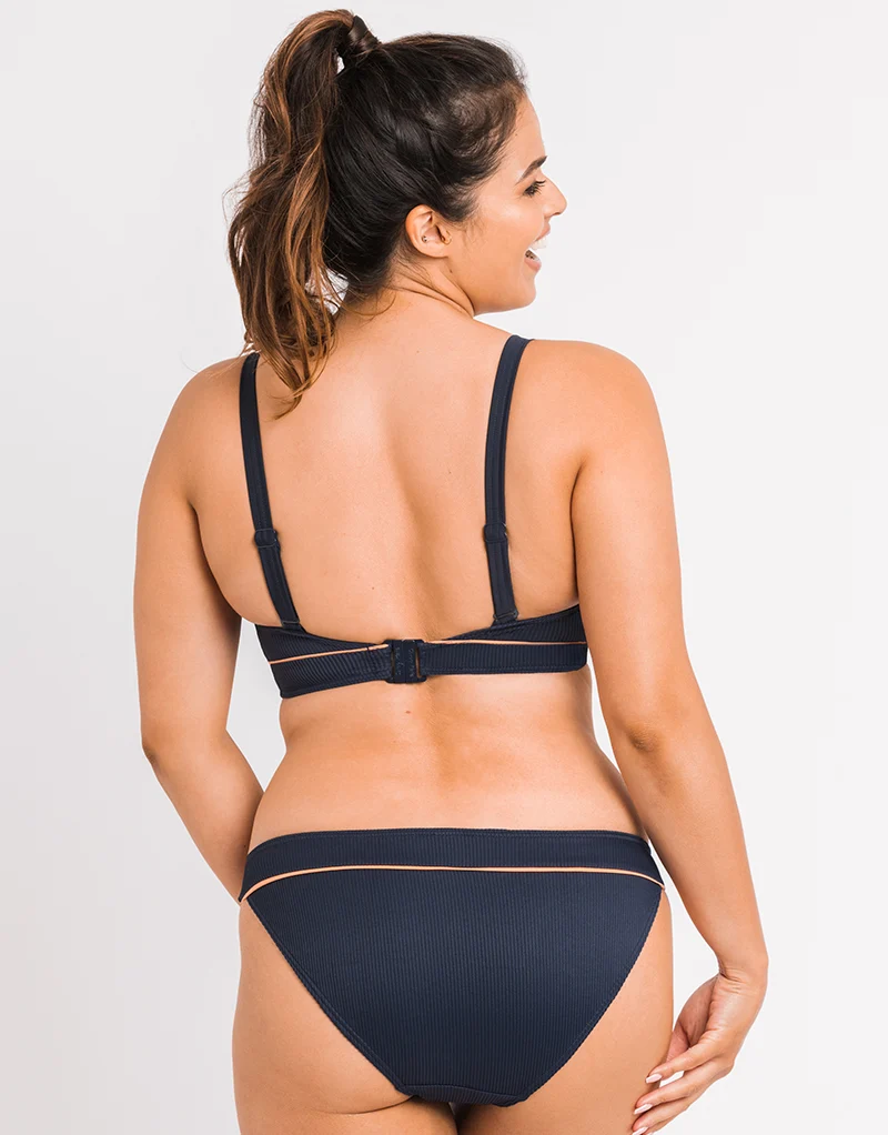 Curvy Kate Poolside Non Wired Triangle Bikini Top Navy/Coral