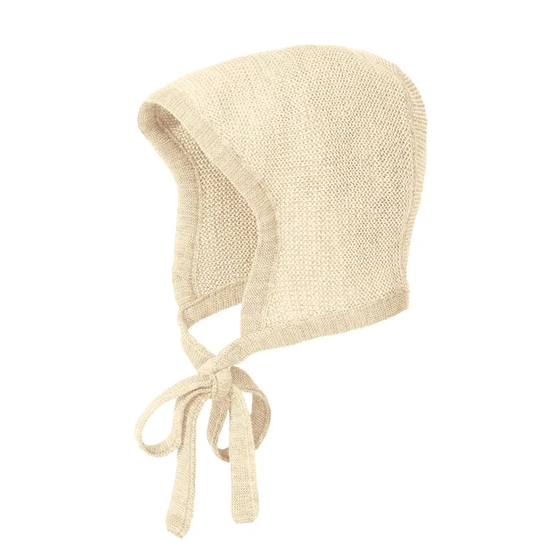 Disana Gestrickte Babymütze aus Merinowolle – Natur