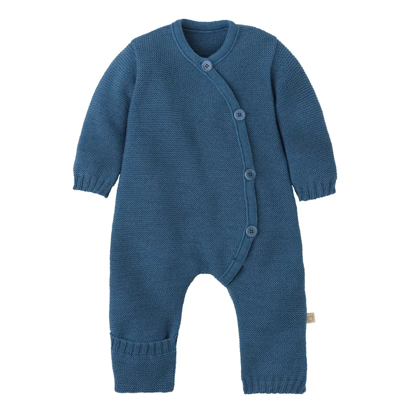 Disana Strickoverall aus Merinowolle – Taubenblau