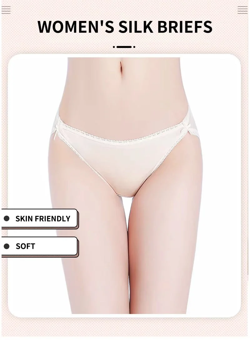 Lila, einfarbiger, sexy und bequemer Seidenslip, nahtloser Seidenpanty