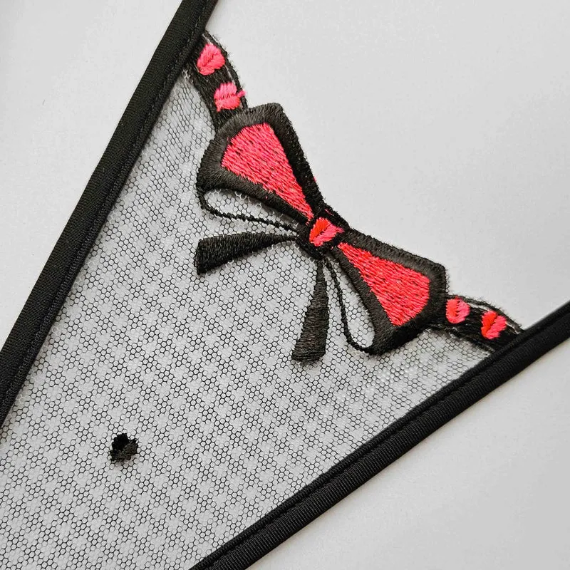 Black Dot - Mini G-String - Schwarz/Rot