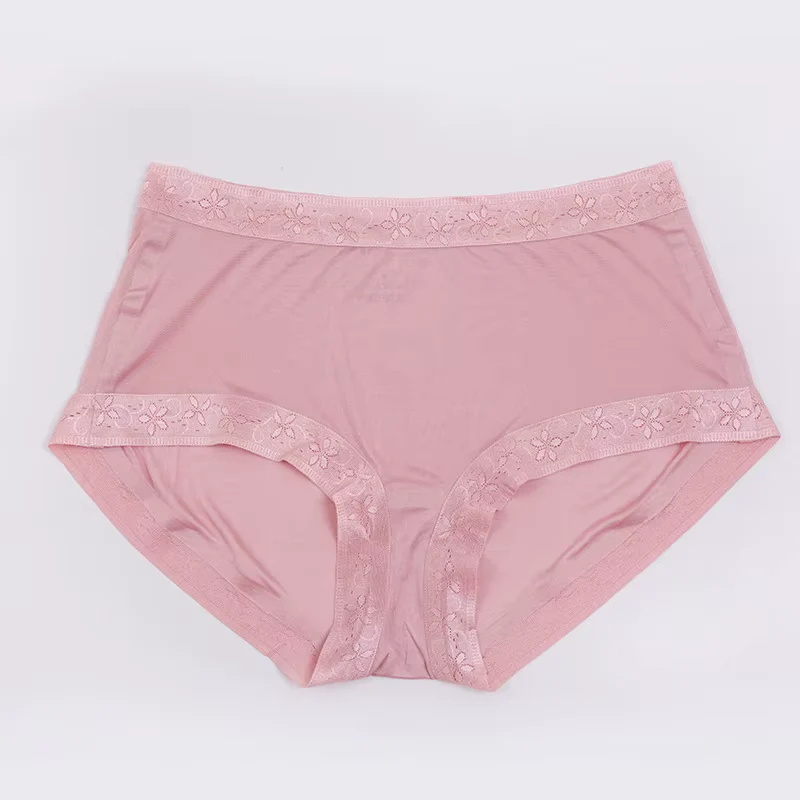 Sexy, atmungsaktive Slips aus Gummispitze mit mittelhohem Bund, nahtlose Seidenunterwäsche