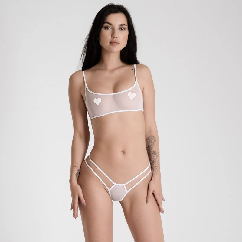 Venus in White- Diamond G-String - Weiß