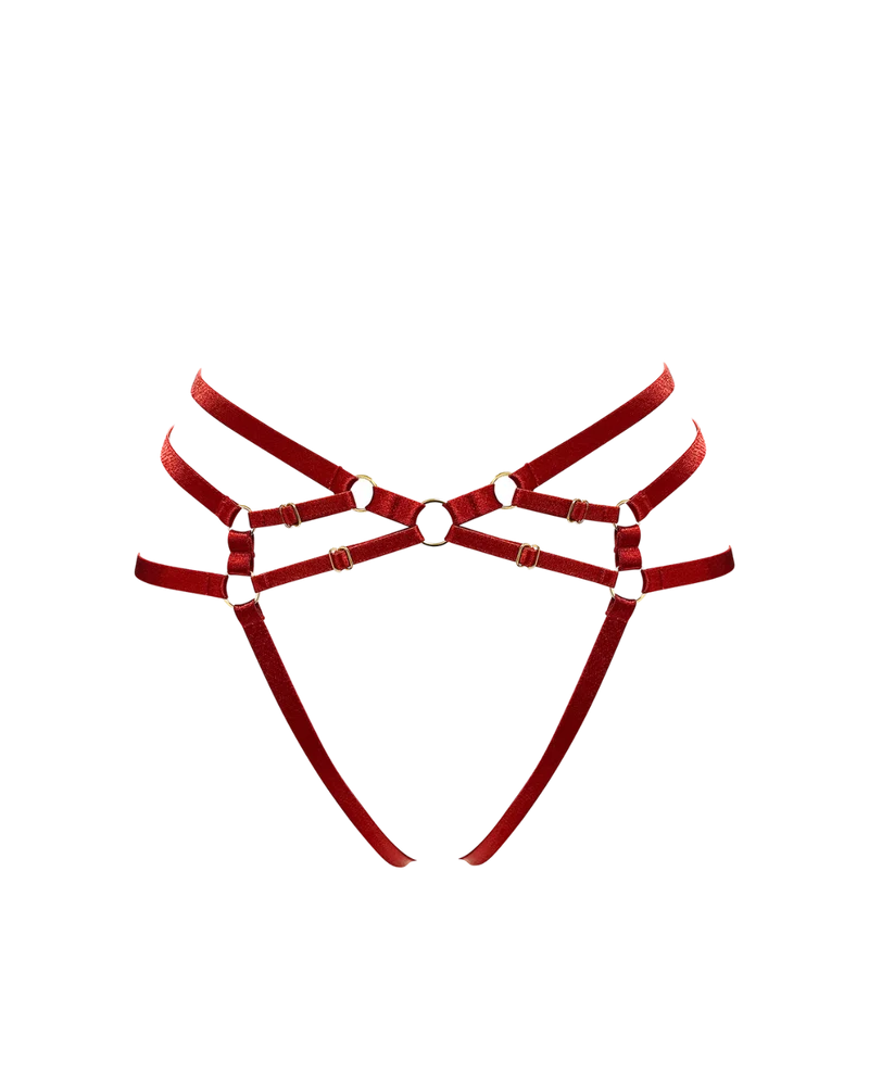 Bordelle Signature Ouvert Harness Brief in Burnt Red