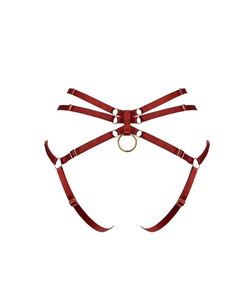 Bordelle Signature Ouvert Harness Brief in Burnt Red