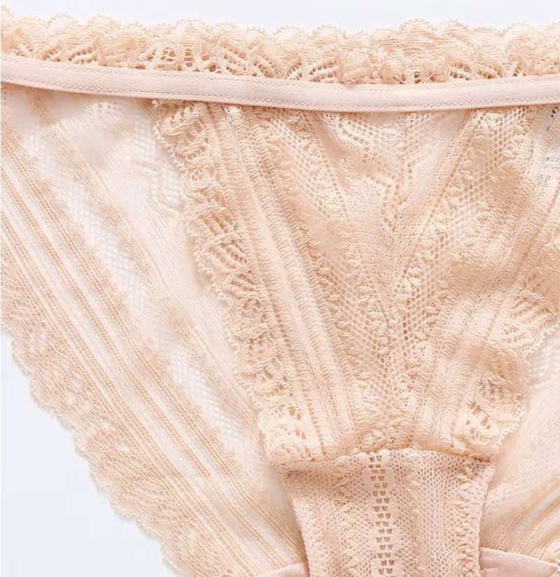 Rosa, tief sitzende, transparente, nahtlose Unterwäsche mit Cut-Outs