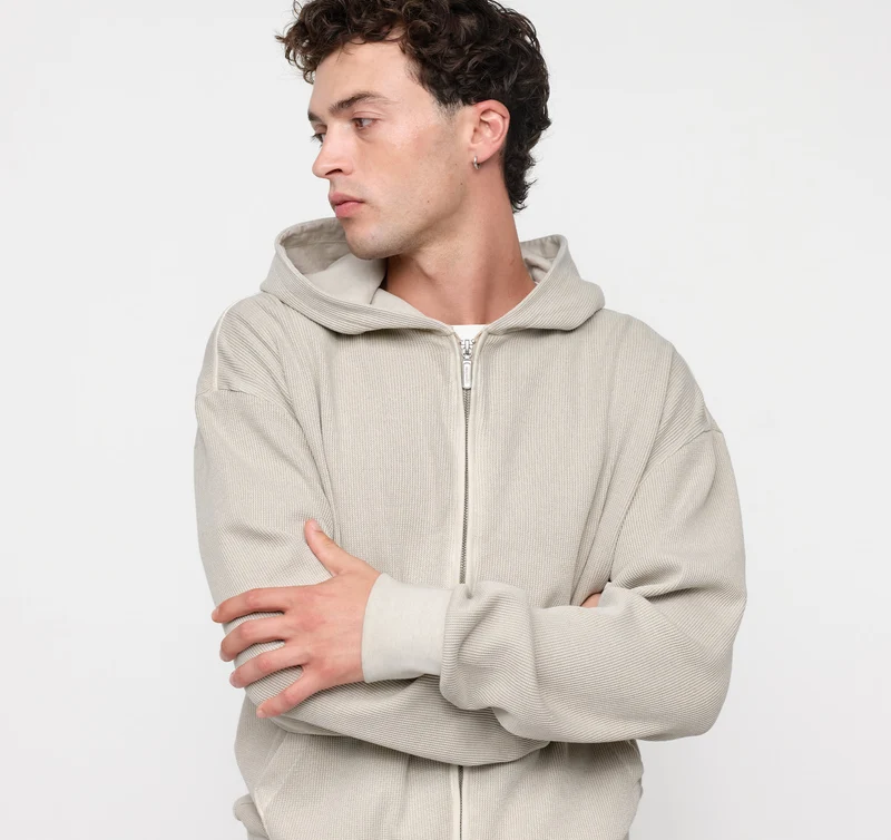 Waffle Zip Hoodie