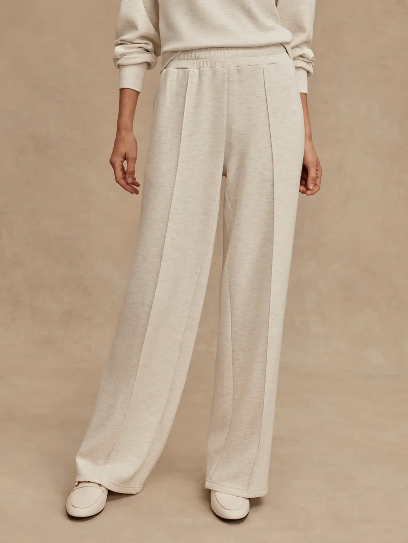 Wide Leg Pant 28" Ivory Marl